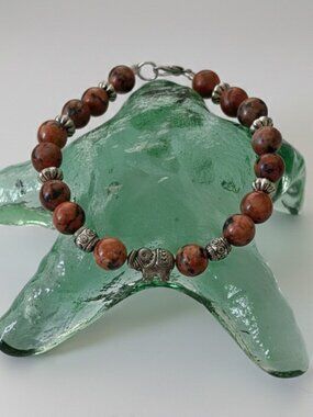 Red Jasper Gemstone Elephant Bracelet